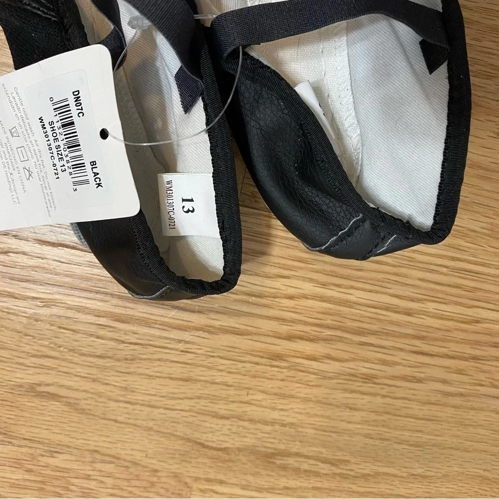 Danskin Ballet Shoes NWT Black Sz 13 Dance Flats Slip On Kids Girls